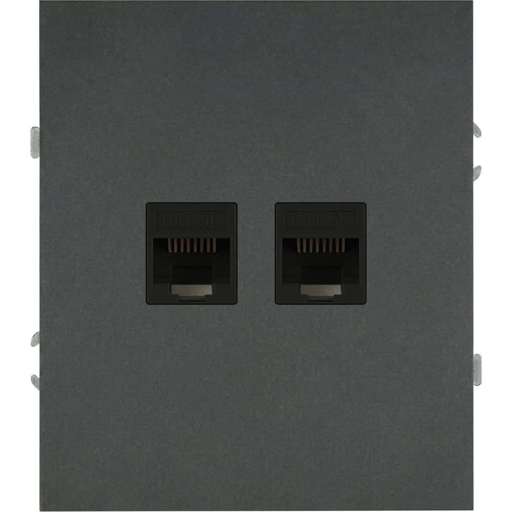 Изображение товара Розетка компьютерная ЭРА Arktik 16-3108-06 двойная RJ45 графит IP20