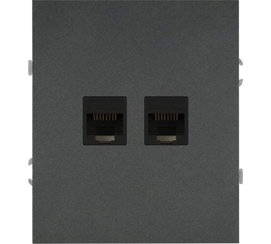 Изображение товара Розетка ЭРА Arktik 16-3108-06 информационная двойная 2XRJ45 графит Б0070489