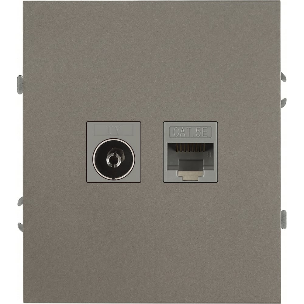 Изображение товара Розетка ЭРА Arktik 16-3110-07 комбинированная RJ45+TV титан Б0070500