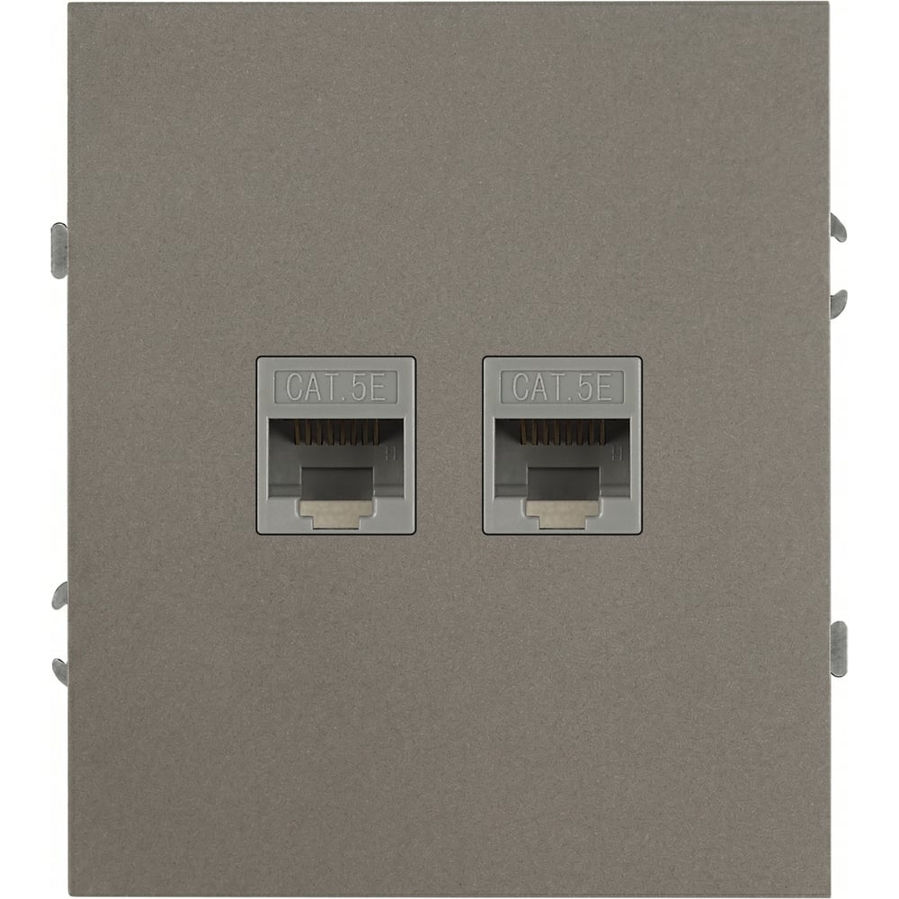Изображение товара Розетка ЭРА Arktik IP20 двойная с RJ45 для Ethernet, стиль титан