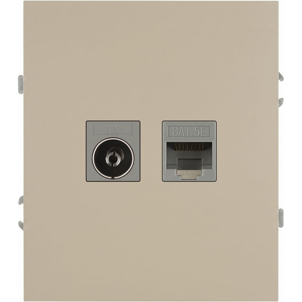 Изображение товара Розетка комбинированная ЭРА Arktik RJ45+TV шампань механическая
