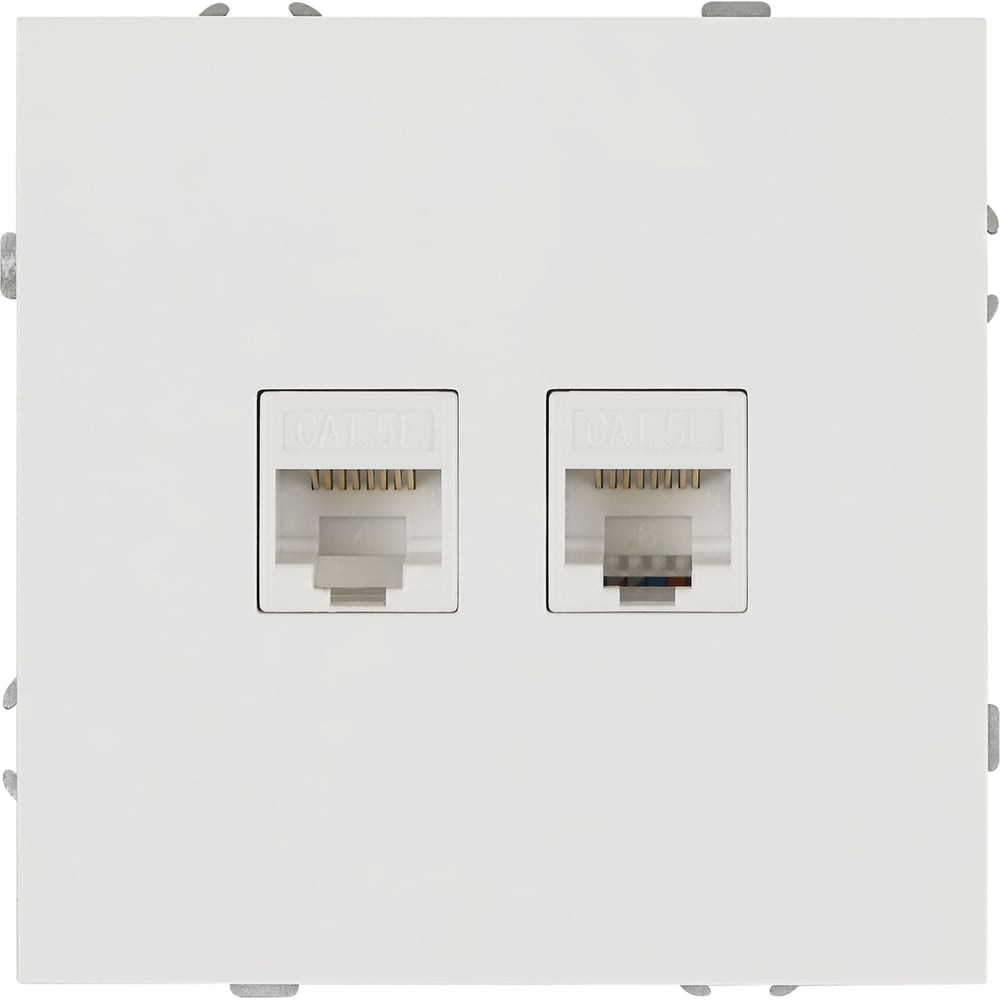 Изображение товара Розетка ЭРА Galaxy 15-3108-01 информационная двойная 2XRJ45 IP20 белый Б0070756