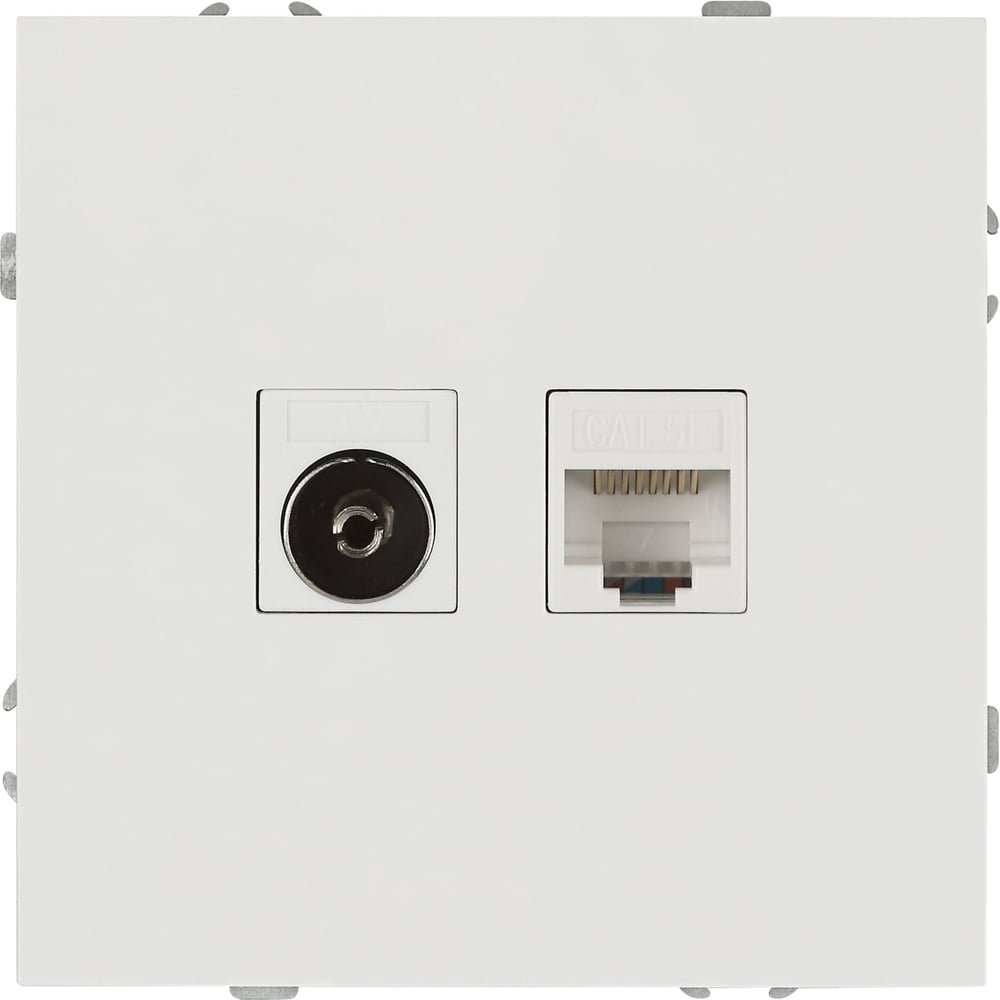Изображение товара Розетка ЭРА Galaxy 15-3110-08 комбинированная RJ45+TV IP20 белый матовый Б0070790