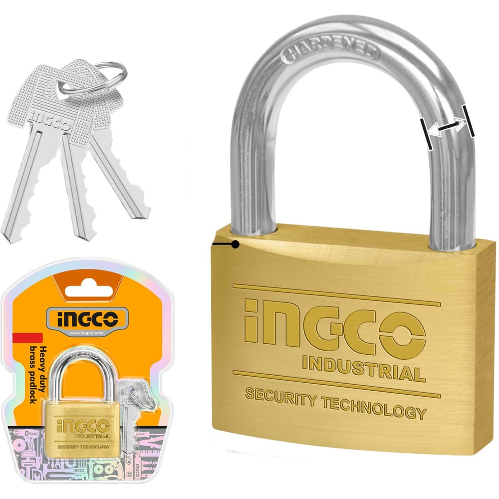 Изображение товара Замок навесной INGCO INDUSTRIAL 20 мм (12/240) DBPL0202