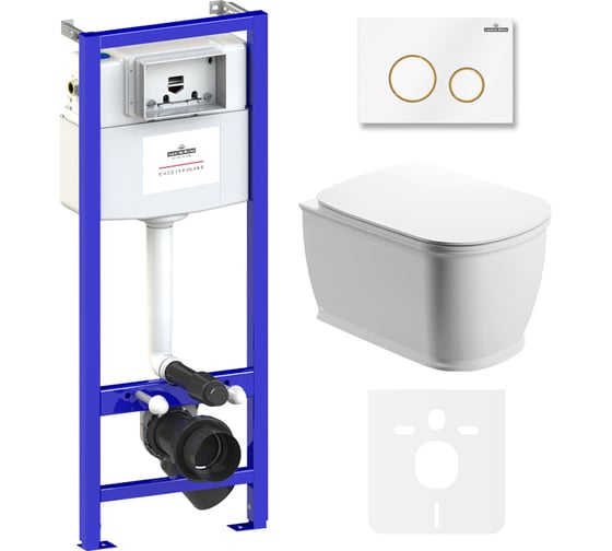 Изображение товара Комплект: инсталляция с унитазом Lavinia Boho Bell Pro Rimless 6 в 1 75110013