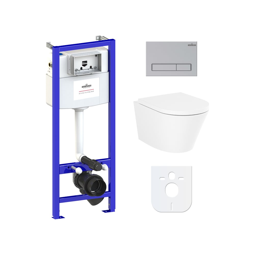 Изображение товара Комплект инсталляции с унитазом Lavinia Boho Biore Compacto Rimless 6 в 1 белый