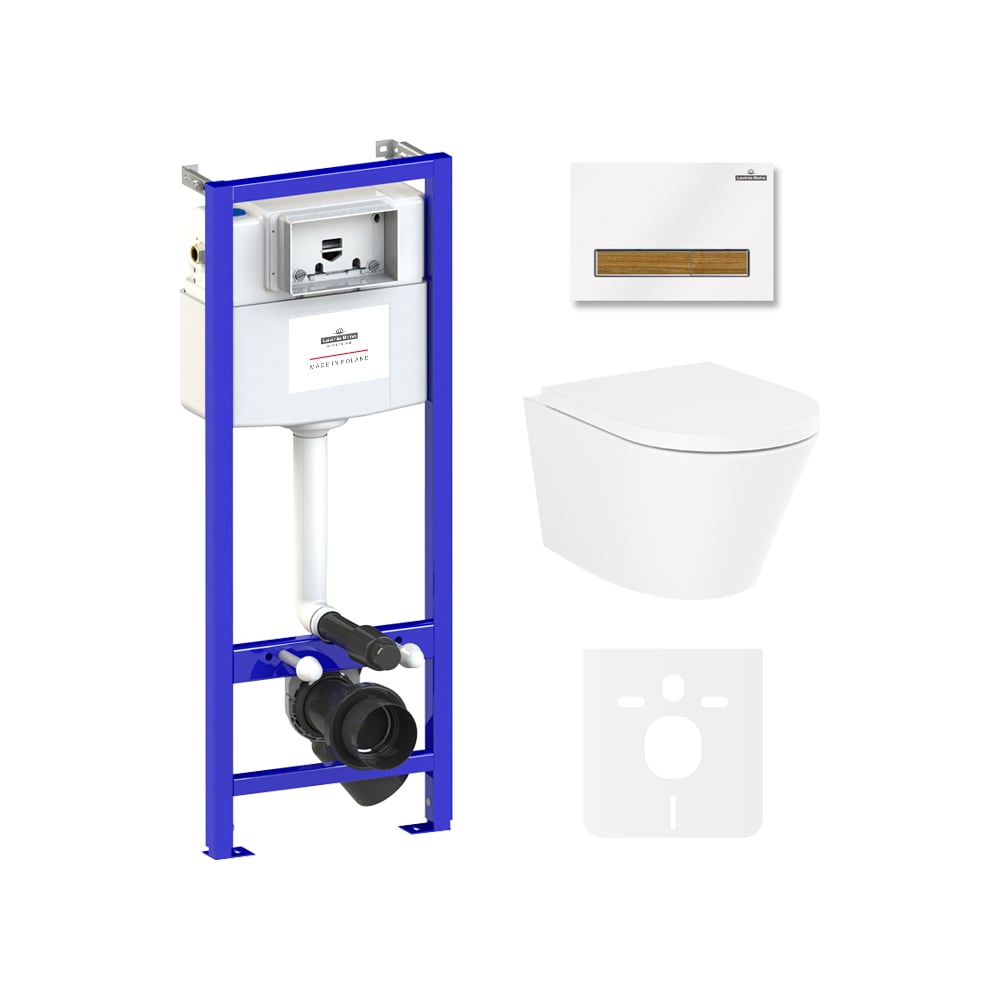 Изображение товара Инсталляция с подвесным унитазом Lavinia Biore Rimless комплект 6 в 1