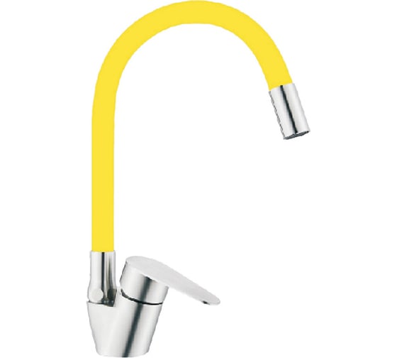 Изображение товара Смеситель для кухни OUTE из нержавеющей стали SUS 304, матовый хром/желтый T40593B-9