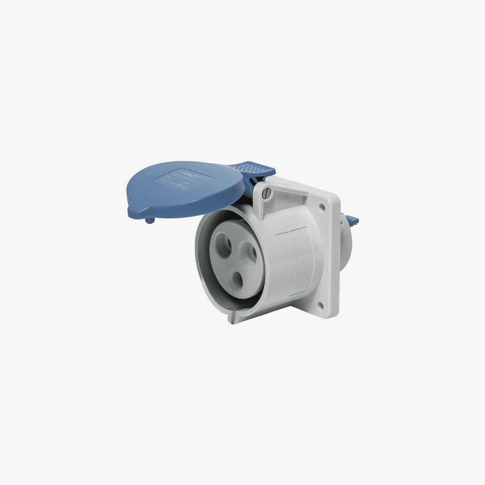 Изображение товара Розетка встраиваемая панельная Voltz 32 A, 220-250 В, 2P+E, quick connect, IР44 SP236Q44 Изображение товара Розетка встраиваемая панельная Voltz 32 A, 220-250 В, 2P+E, quick connect, IР44 SP236Q44