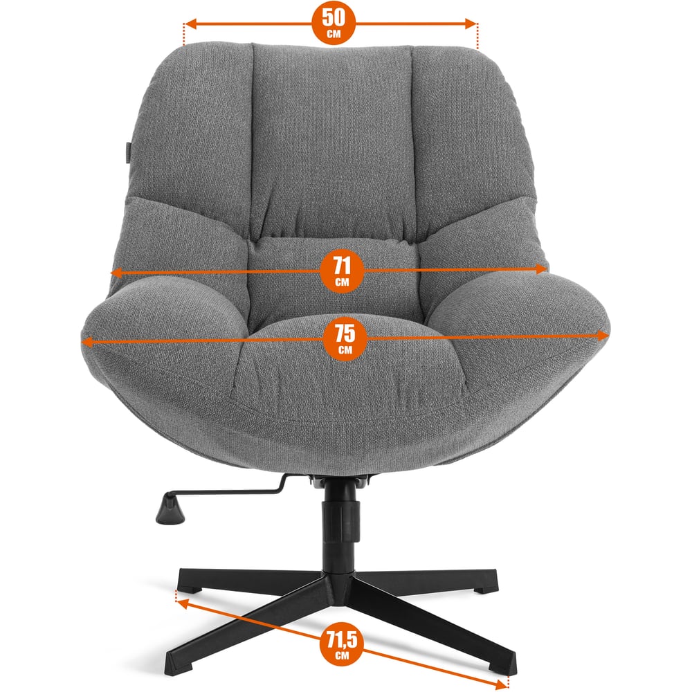 Изображение товара Кресло Tetchair Релакс/Relax с пуфом велюр/букле (HYP), светло-серый 25443