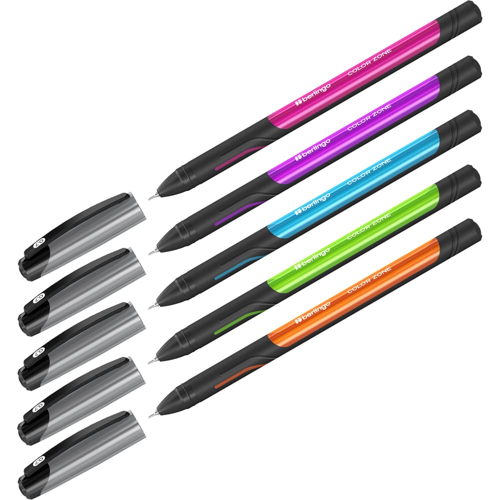 Изображение товара Шариковая ручка Berlingo Color Zone stick синяя 0.7 мм с прорезиненым держателем