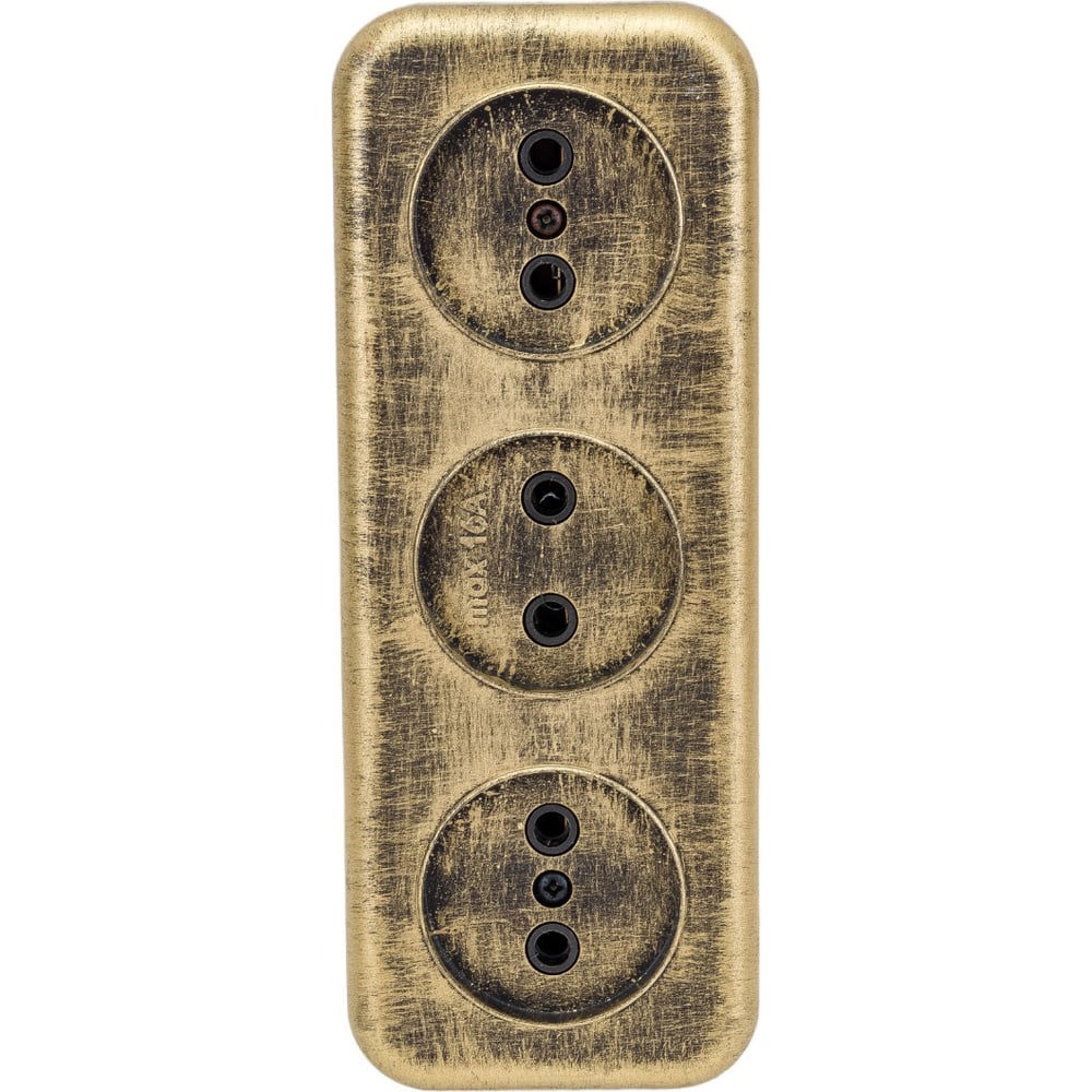 Изображение товара 3-местная розетка SVET RA 16-344 черная бронза открытой установки