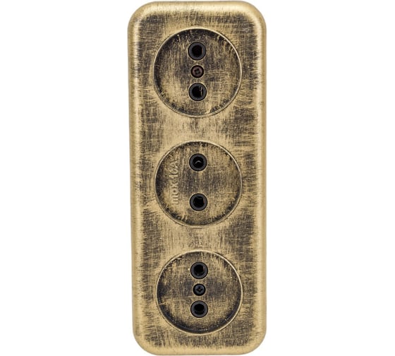 Изображение товара 3-местная розетка SVET RA 16-344-Черная Бронза открытой установки без заземления EV0311-0051