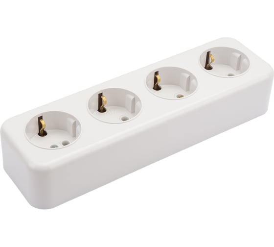 Изображение товара 4-местная розетка SVET RA 16-445-Белый открытой установки с заземлением EV0311-0021
