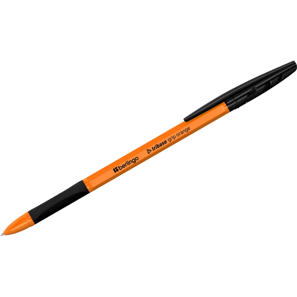 Изображение товара Ручка шариковая Berlingo Tribase grip orange черная, 0,7мм, грип, CBp70964 CBp_70964
