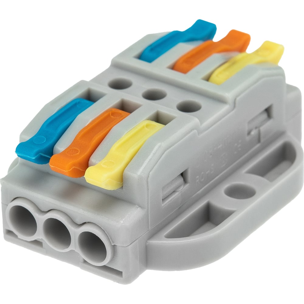 Изображение товара Клемма REXANT проходная СМК 3 полюса для проводов 0,08-4 мм²