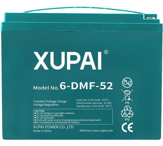 Изображение товара Тяговый аккумулятор NEO XUPAI 6-DMF-52 AGM 0652
