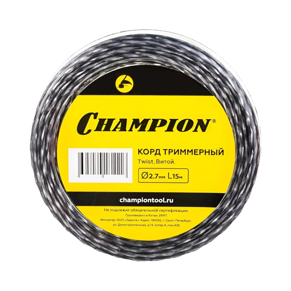 Изображение товара Корд триммерный Champion Twist 2.7мм_ 15м (витой) C7138