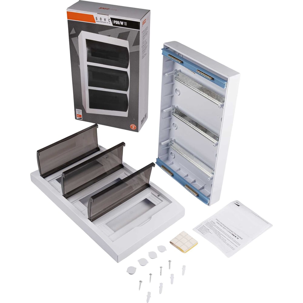 Изображение товара Распределительный бокс модульный навесной Jazzway PDB/W 1036 белый с прозрачной крышкой 24 модуля 5071704