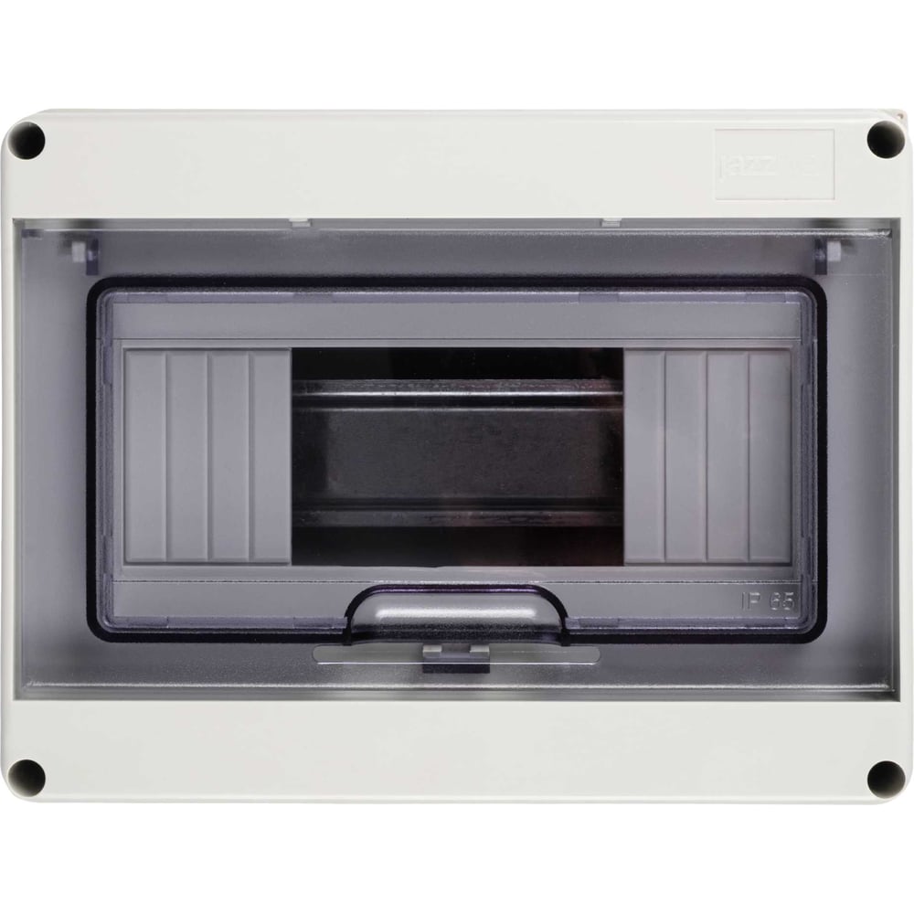 Щит распределительный бокс модульный навесной Jazzway PDB/W 4008 серый с прозрачной крышкой 8 модулей (ЩРН-ПГ-8) IP65, 5072060