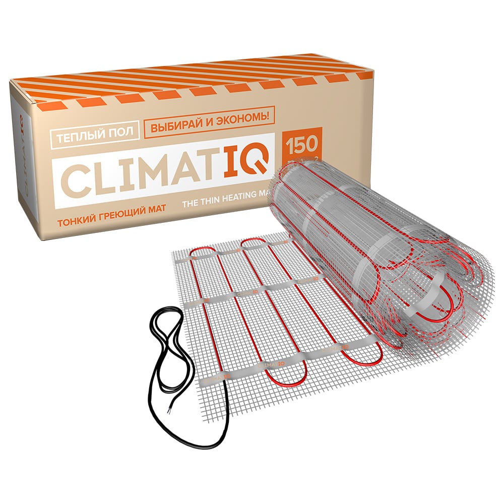 Изображение товара Тонкий нагревательный мат IQWATT CLIMATIQ для укладки плитки 2100 Вт Изображение товара Тонкий нагревательный мат IQWATT CLIMATIQ для укладки плитки 2100 Вт
