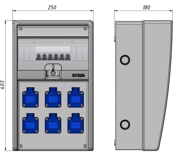 Изображение товара Навесной щит с розетками EVOL COMBOX ULTRA 12, 0106-005-1