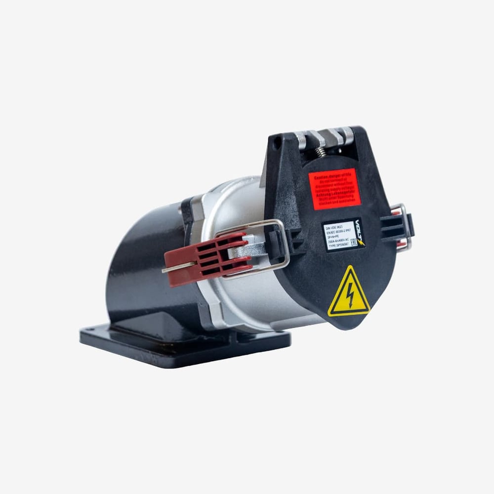 Изображение товара Встраиваемая угловая розетка Voltz IP67 250А 3P+E Изображение товара Встраиваемая угловая розетка Voltz IP67 250А 3P+E