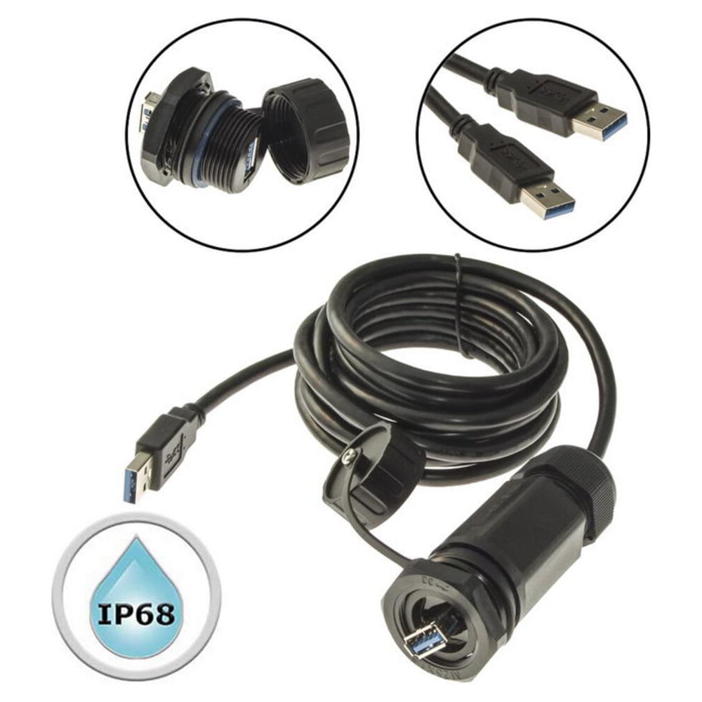 Изображение товара Разъем USB 3.0 сетевой RUICHI M25USBZ1-3.0G-3M с защитой IP68
