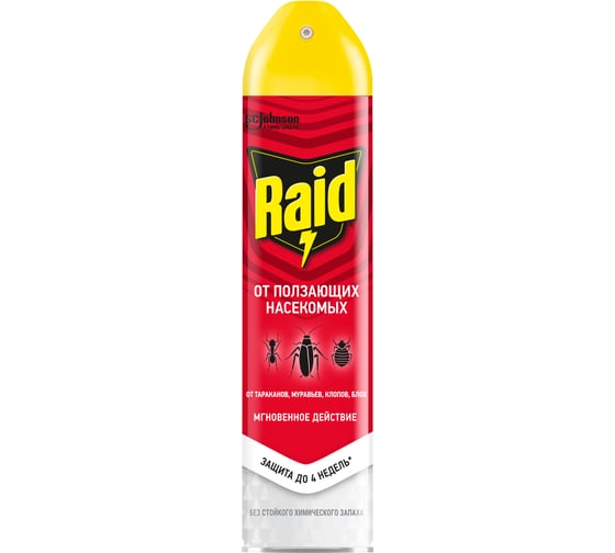 Изображение товара Аэрозоль от ползающих насекомых RAID 300мл/6 865202