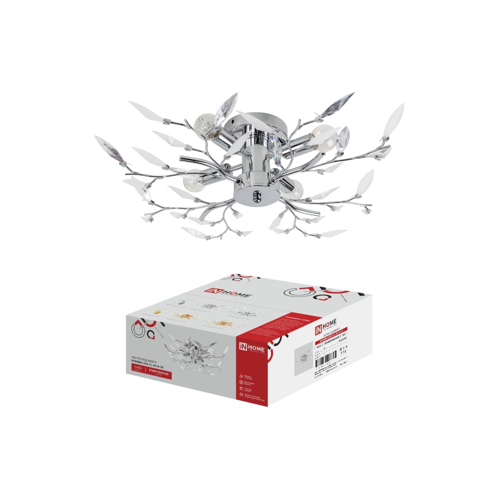 Изображение товара Люстра под лампу IN HOME MODERN LORA-CL-4E14-CH 4хЕ14 хромированный 4690612067216