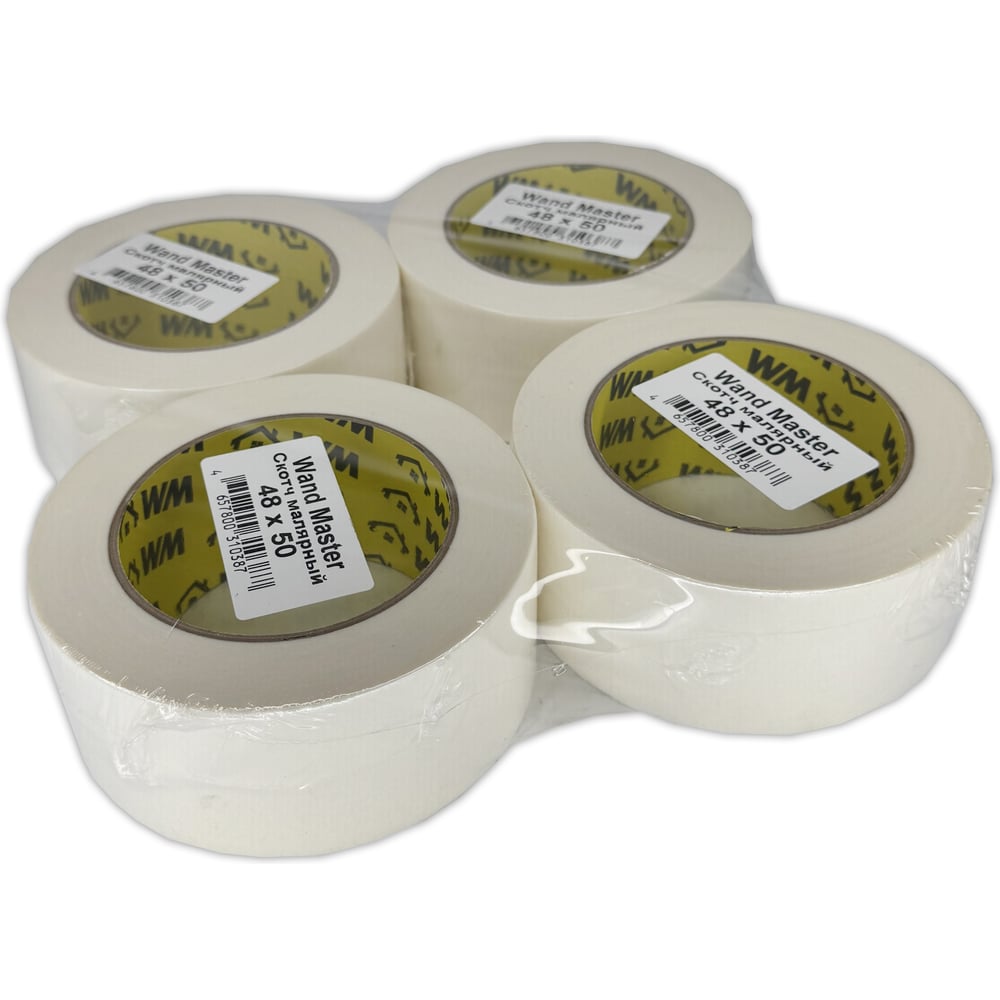 Клейкая лента малярная (48 х 50), 4 штуки в упаковке Wand Master ЦБ-00005951