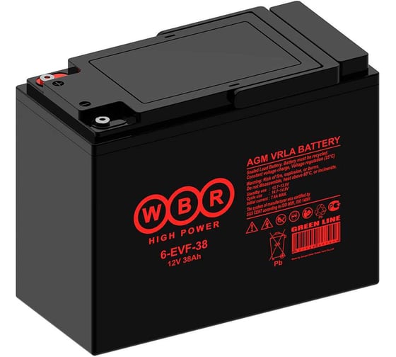 Изображение товара Аккумуляторная батарея WBR 6-EVF-38  12В 38 Ач УТ-00000350