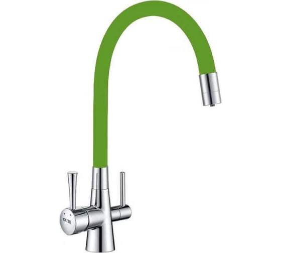 Изображение товара Однорычажный смеситель для кухни OUTE из латуни, хром/салатовый T60003B-7