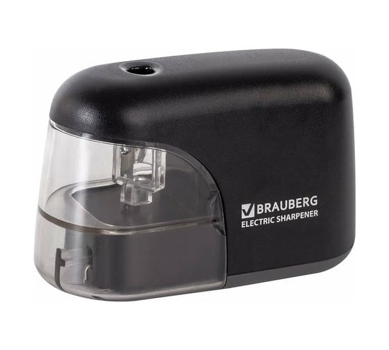 Изображение товара Электрическая точилка BRAUBERG Black Jack питание от 4 батареек АА, дополнительное сменное лезвие 228424
