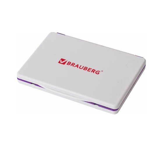 Изображение товара Штемпельная подушка BRAUBERG 100х80 мм рабочая поверхность 90х50 мм, фиолетовая краска 236869