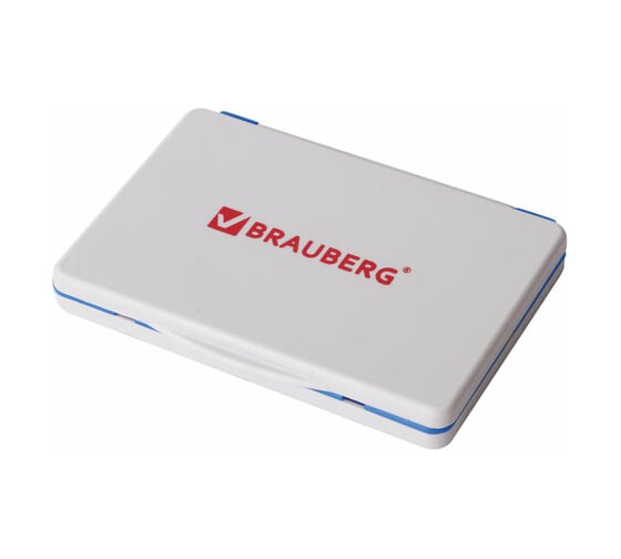 Изображение товара Штемпельная подушка BRAUBERG 100х80 мм рабочая поверхность 90х50 мм, синяя краска 236867