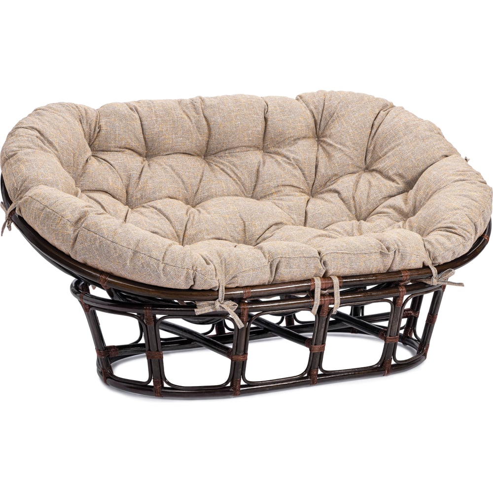 Диван Tetchair Мамасан/Mamasan (23/02 W) /с подушкой/ 169х102х80см, античный черно-коричневый, матрац 182х119см, рогожка, меланж 25867