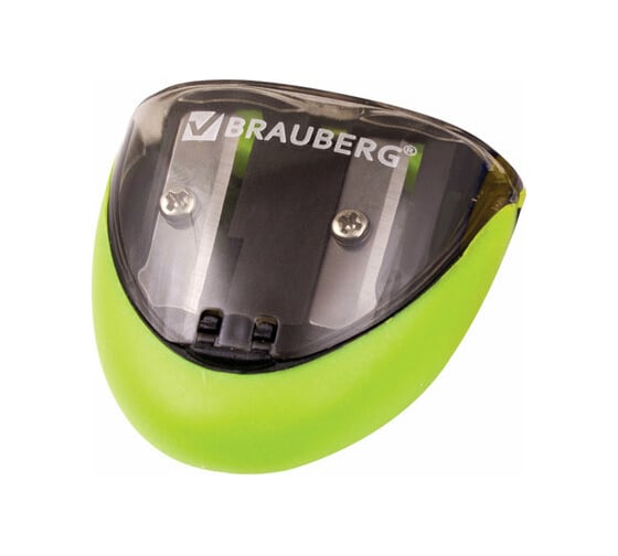 Изображение товара Точилка BRAUBERG Space с контейнером, 2 отверстия, резиновый упор, в картонном дисплее 223589