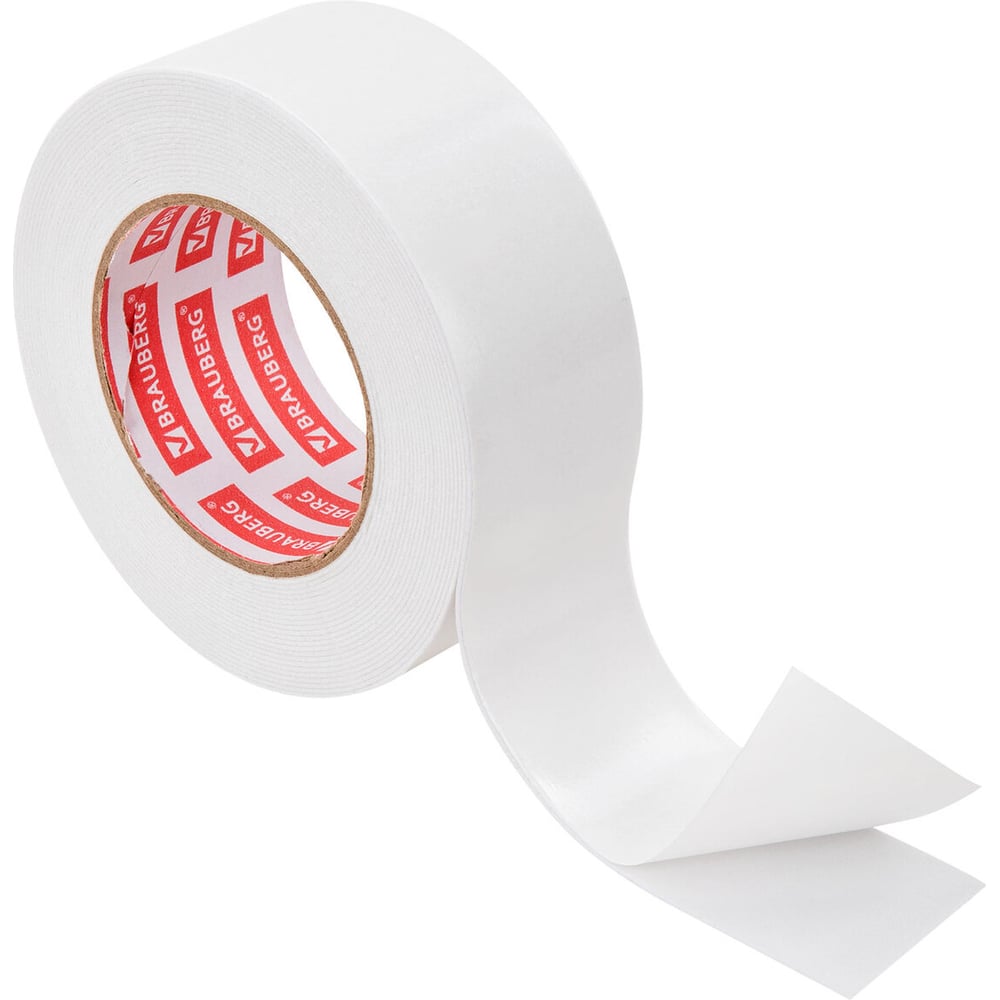 Изображение товара Двухсторонняя клейкая лента BRAUBERG 50 мм х 8 м вспененная армированная