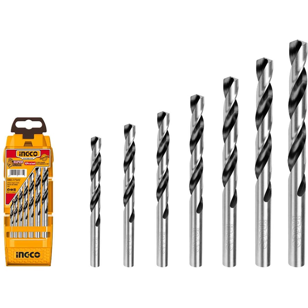 Изображение товара Набор сверел по металлу INGCO 7 шт., 2-6мм HSS INDUSTRIAL AKD1075