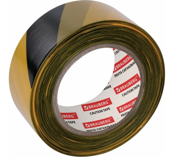 Изображение товара Сигнальная лента BRAUBERG Грандмастер, желто-черная, 50 мм х 200 м, основа полиэтилен 604891