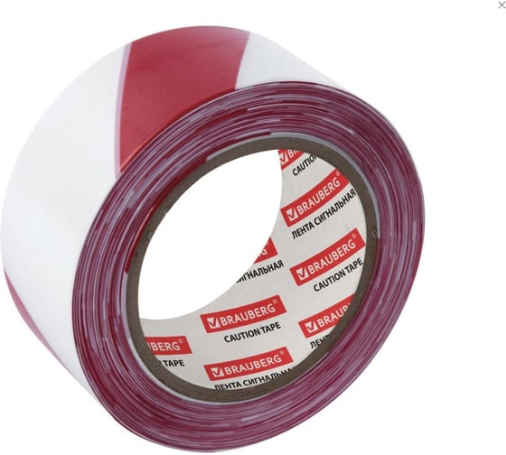 Изображение товара Сигнальная лента BRAUBERG Грандмастер, красно-белая, 75 мм х 200 м, основа полиэтилен 604892