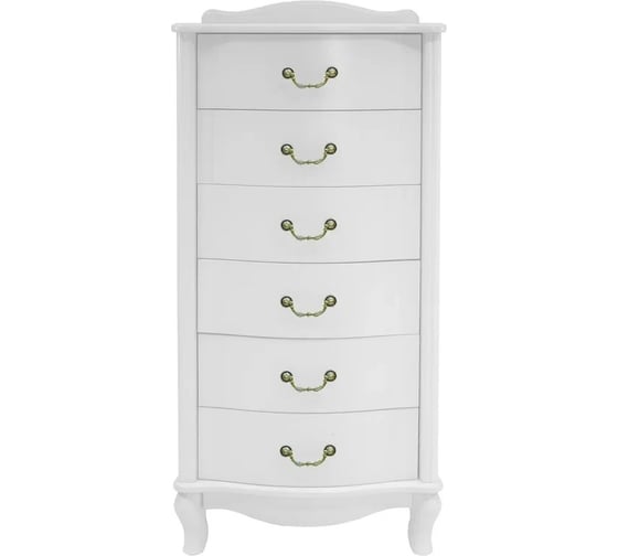 Изображение товара Узкий комод Мебелик Джульетта 6 ящиков, молочный дуб 5779