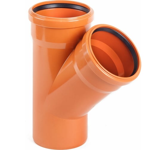 Изображение товара Тройник наружной канализации ХЕМКОР 200160 мм 45 градусов 2481104 0 6310