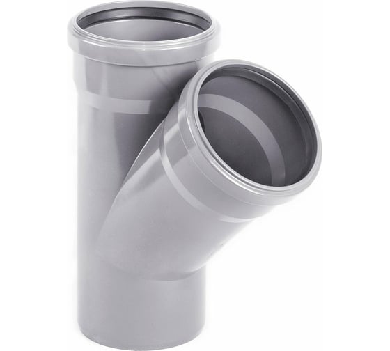 Изображение товара Тройник ХЕМКОР НПВХ внутренняя канализация 110110 мм 45 градусов 2391025 0 4341