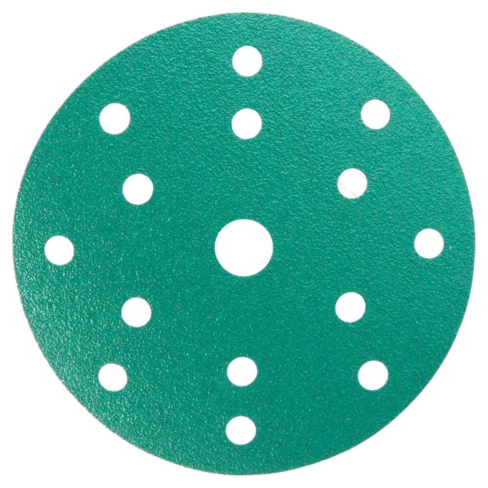 Шлифовальный круг Long Abrasive AF77 Green 150мм на липучке, Р60, 15отв., 100 шт D771500615-100