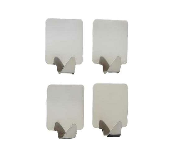 Изображение товара Набор металлических крючков на липучке Доляна Квадрат 3.5х3.5 см, 4 шт. 1381452