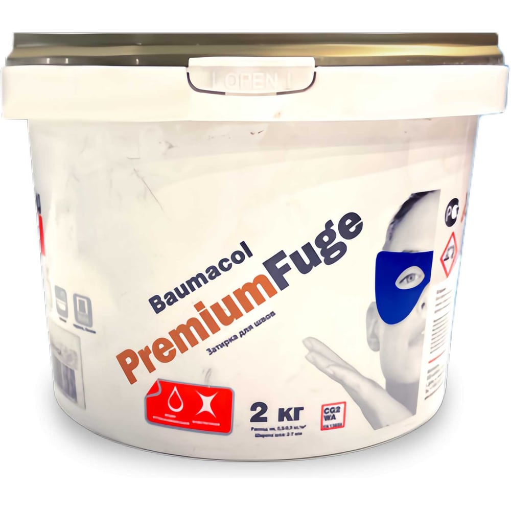 Затирка для швов эластичная BAUMIT Baumacol PremiumFuge, Белый, 2 кг (1640)