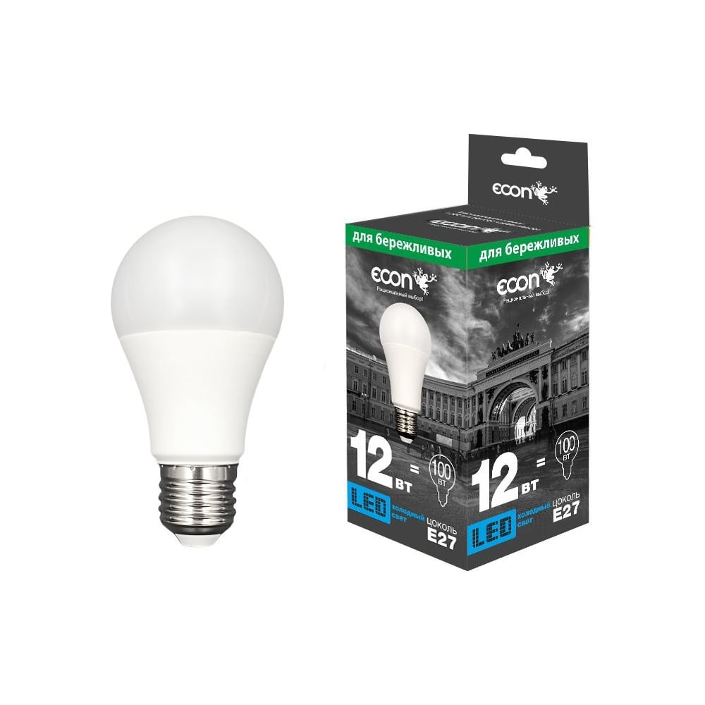 Изображение товара Лампа светодиодная LED A 12Вт E27 4200K A60 ES Econ (упаковка 10шт) 10-7112020