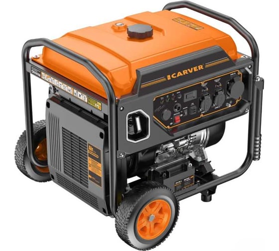Изображение товара Генератор CARVER PPG-15000IR инверт. (10/11кВт, 220В, 2х16А+32А, USB, ATS-порт, диспл, колеса, э/ст.) 6ш/п 01.020.00075
